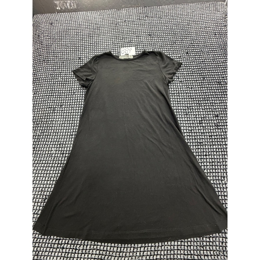 Lark + Grey T-Shirt Dress Womens L Black Short Sleeve A-Line DS-CD616-M